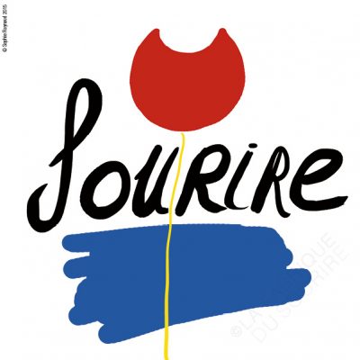 Sourire rouge bleu et jaune